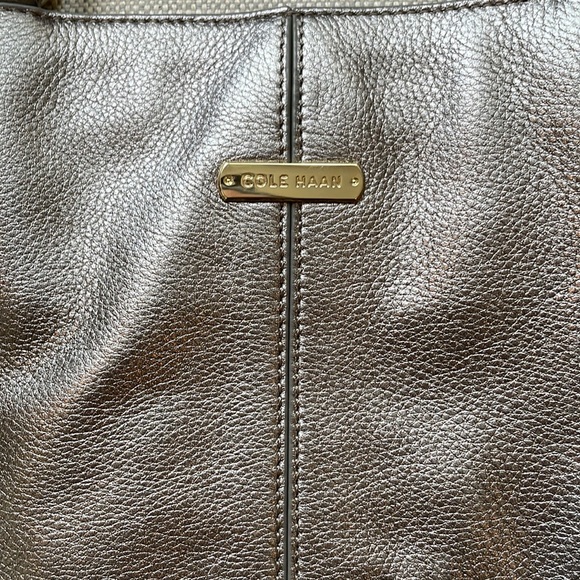 Cole Haan Silver Metallic Shoulder Bag - Picture 2 of 8